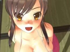 Chica animada desnudándose en clase. Animado chica stripping y masturbándose